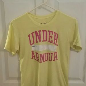 Yellow under armour t-shirt