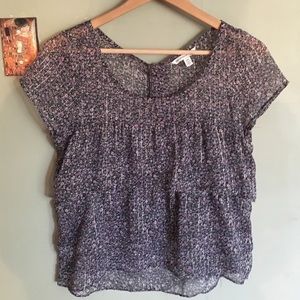 American Eagle size Med sparkle/purple floral top