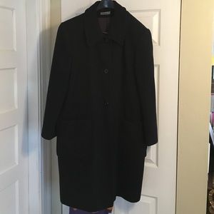 Full length black peacoat