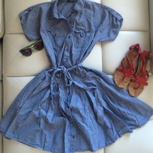 Denim button down dress. Size small