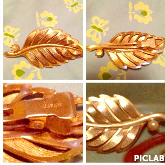 Vintage 1950's Hair Clip Barrette Goldtone Pearl
