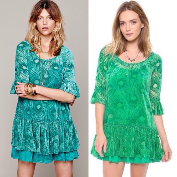 FREE PEOPLE Burnout Velour Dress
