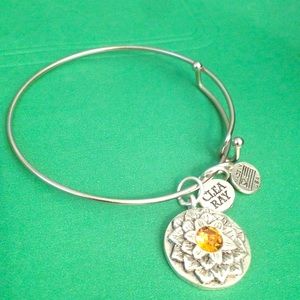 Lotus charms bangle bracelet