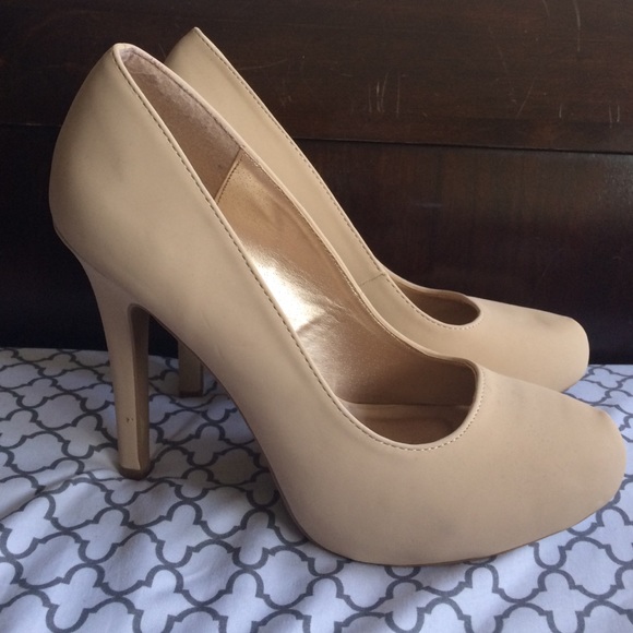 Charlotte Russe Nude Suede Platforms
