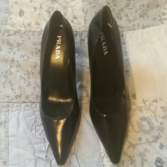 Black Prada Kitten Heels Size 37