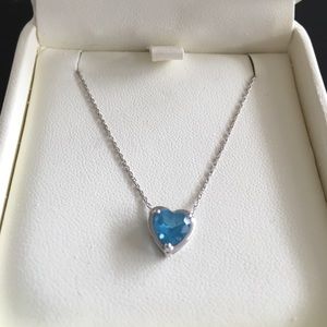 Jared aquamarine heart necklace 13k white gold