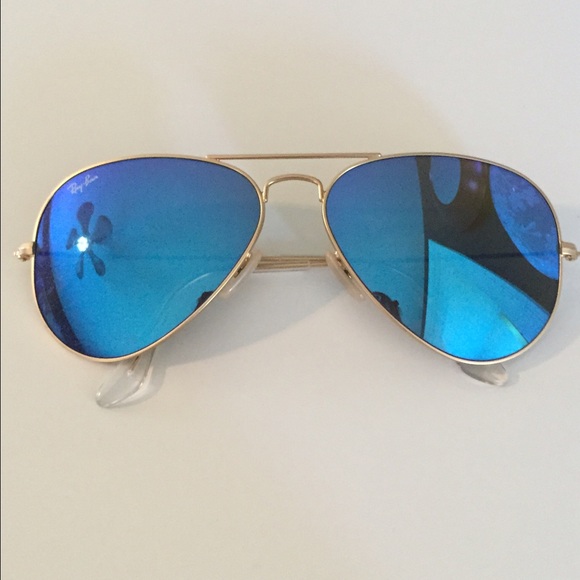 Blue ray ban aviator sunglasses