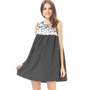Polka dot swing dress