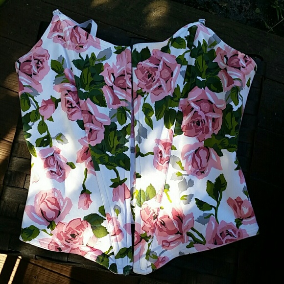 FLORAL BUSTIER. NEW