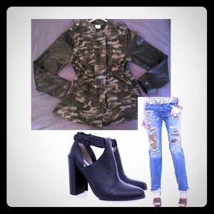 Fifty Street Camouflage Drawstring Waist Jacket