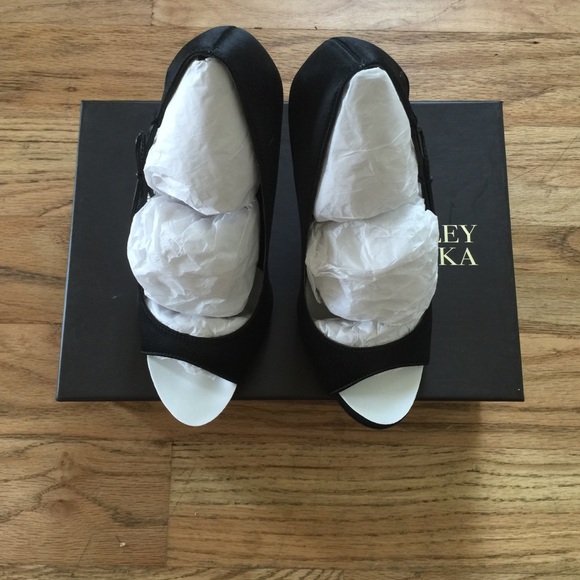 Badgley Mischka Wanda Satin Open Toe Heels