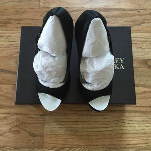 Badgley Mischka Wanda Satin Open Toe Heels