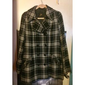 Black and White Tweed Winter Coat Jacket Outerwear