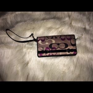 Authentic Coach Purple Wristlet