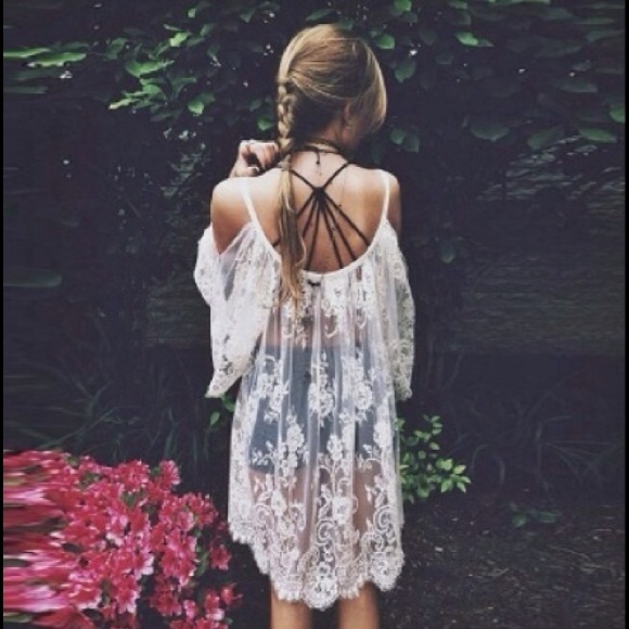 NEW ROMANTIC LACE BEACH SUMMER COVERUP/DRESS - Picture 3 of 4