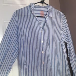 Stripped white and blue button up