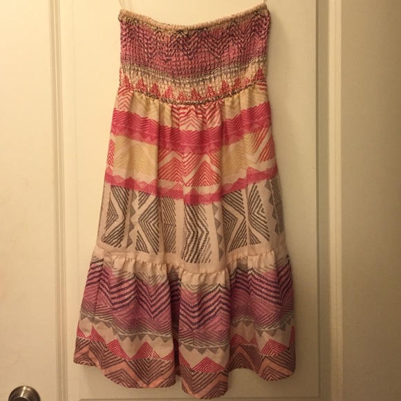 American Eagle Outfitters Strapless Tribal Dress