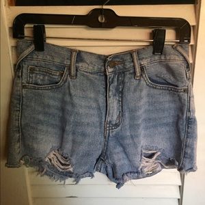 Free people mid rise denim shorts
