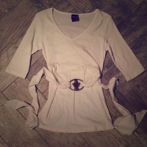 White top with Fleur de Lis gold embellishment