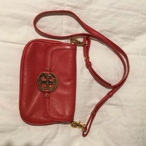 Tory Burch small across the body bag - red.