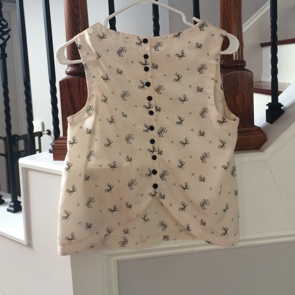 Beige tank top with black bows - Picture 2 of 2