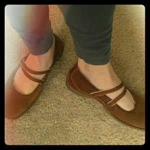 Born Suede Flats with Stretchy Mary Jane Straps