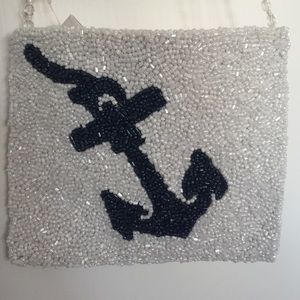 Beaded Anchor Hand Purse/ Cross-body Bag