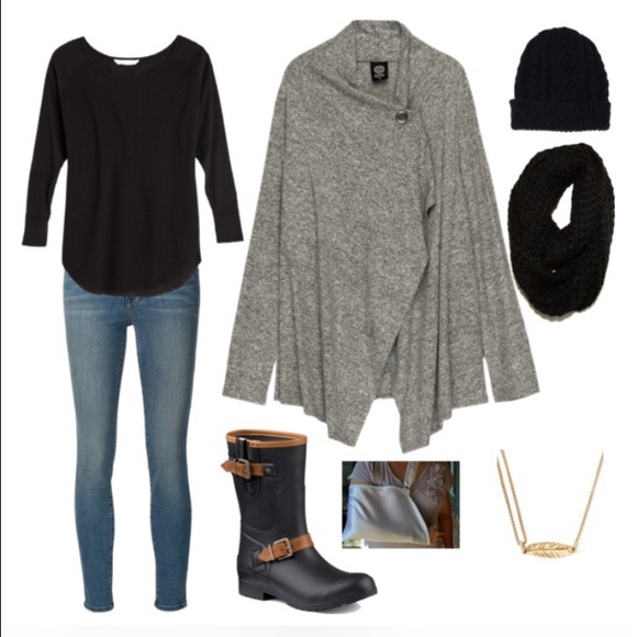 Comfy & chic {brown} Bobeau wrap- L