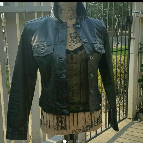 Black Leather Gap Jacket