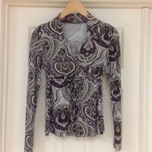 Print Cross-Neck Top