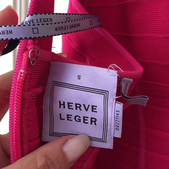 HERVE LEGER Fuchsia Bandage Dress