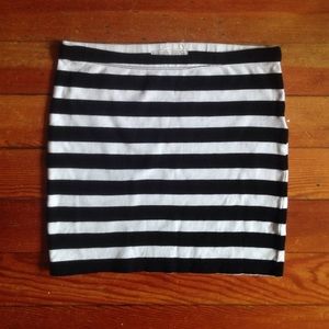 Striped Fitted Tube Skirt.