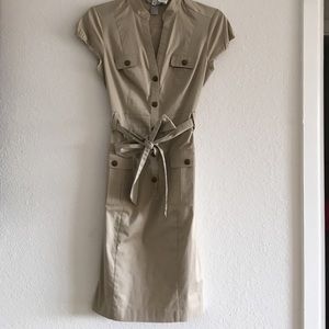 H&M beige fitted cargo dress