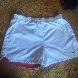 Womens Nike White/Red reversible mesh shorts
