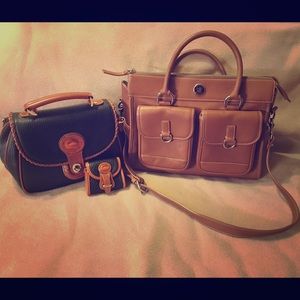 2 Dooney & Bourke leather purses matching charm