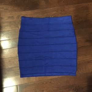 Tight blue mini skirt