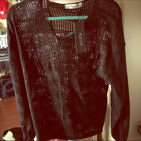 NWT Patterned Lace Sweater Top - Picture 1 of 4