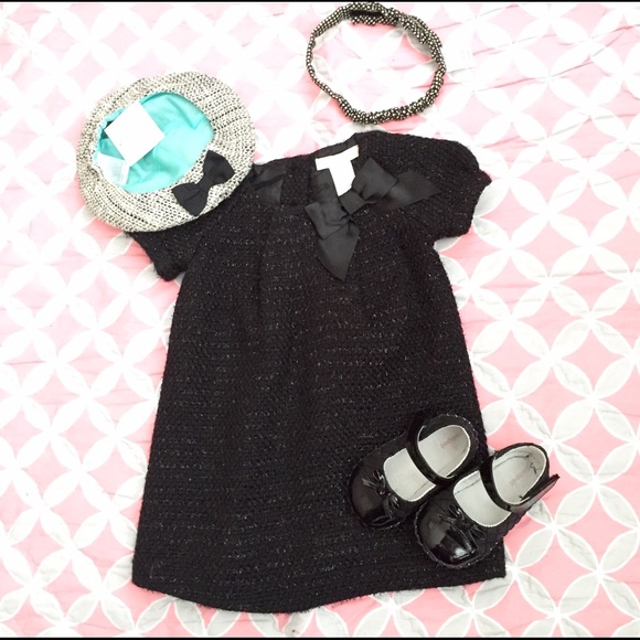 💥PRICE Drop💥Janie & Jack Girls Black Tweed Dress