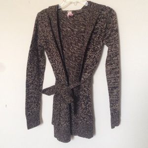 Hooded cardigan sweater