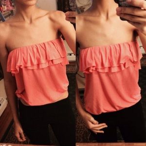 Peach strapless top
