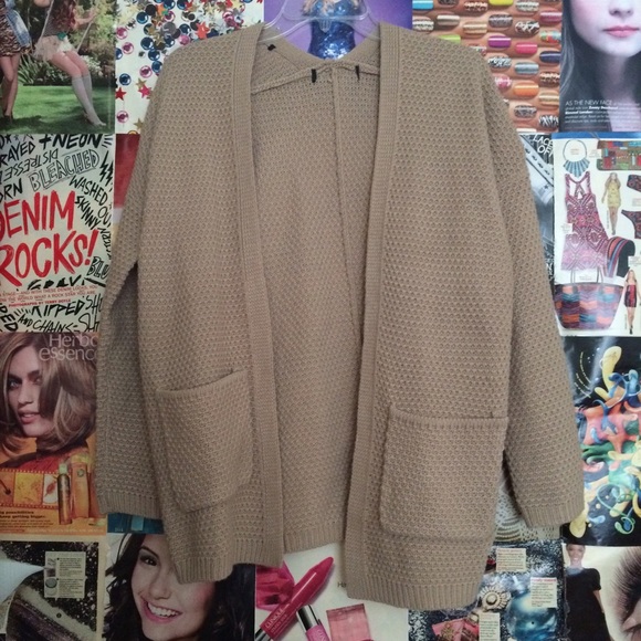Tan Knit Cardigan - Picture 2 of 3