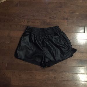 H&M faux leather jogging shorts
