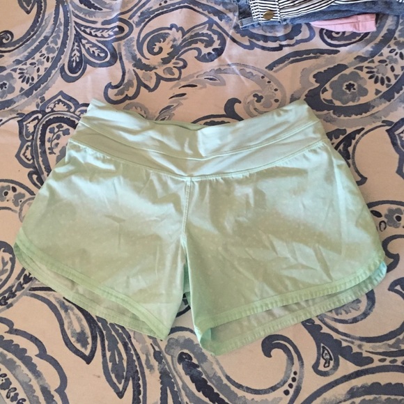 Lululemon Mint Green running shorts