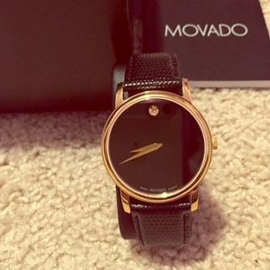 ❌ SOLD ❌Movado Swiss classic leather strap watch