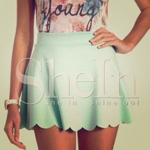 Mint scalloped skirt