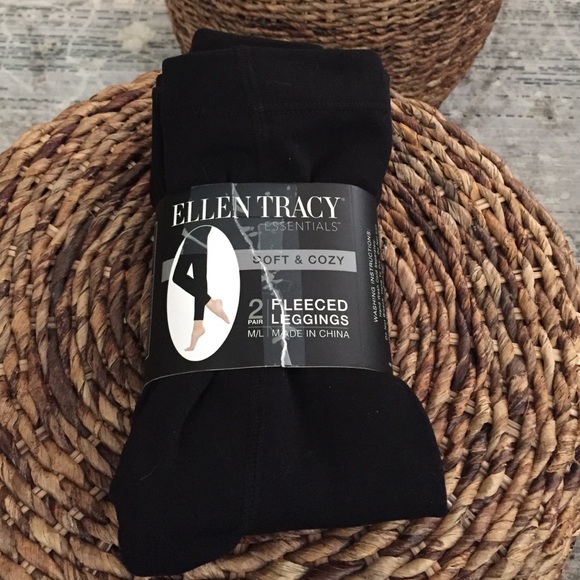 NWT 2 Pair Ellen Tracy  Fleece Leggings
