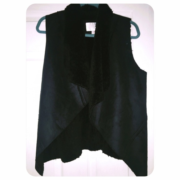 Black Suede Fur Vest