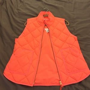 JCrew vest in bright orange NEW W/TAGS