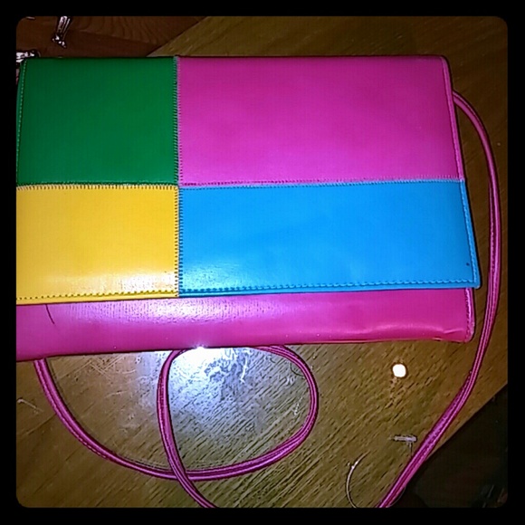 Multi color shoulder bag/clutch