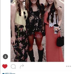 Floral high waisted pants. Really comfy!